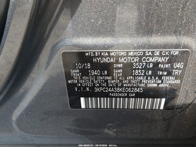 Hyundai ACCENT SE 2019 3KPC24A38KE062845 Image 9