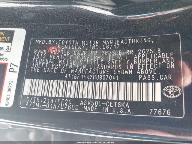 4T1BF1FK7HU807041 Toyota CAMRY SE