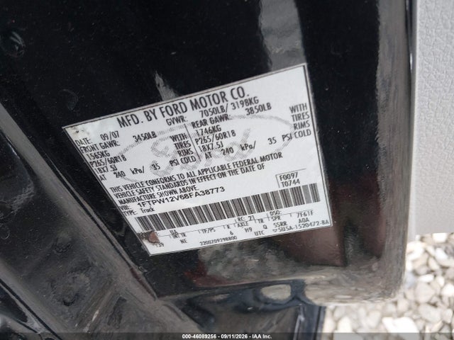 Aukcja sprzedaży 2008 Ford F-150 60th Anniversary/fx2/king Ranch/lariat/xlt, vin: 1FTPW12V68FA38773, numer aukcji: 46089256