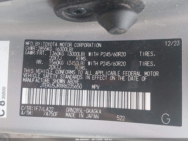 Продажа на аукционе авто 2024 Toyota 4runner Limited, vin: JTEKU5JRXR6235650, номер лота: 46089307