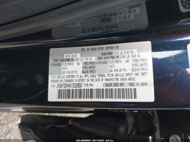 Продажа на аукционе авто 2022 Mazda Cx-5 2.5 S Premium, vin: JM3KFBDM4N1632959, номер лота: 46089649