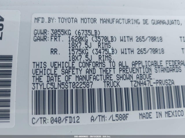 Aukcja sprzedaży 2025 Toyota Tacoma Hybrid Trd Off Road, vin: 3TYLC5LN5ST022587, numer aukcji: 46089653
