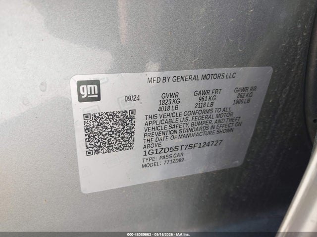 Продаж на аукціоні авто 2025 Chevrolet Malibu Fwd 1lt, vin: 1G1ZD5ST7SF124727, номер лоту: 46089663