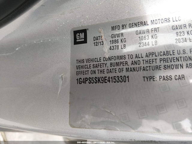 46089681 :رقم المزاد ، 1G4PS5SK9E4153301 vin ، 2014 Buick Verano Leather Group مزاد بيع
