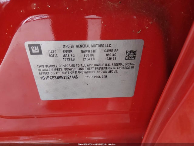 Продаж на аукціоні авто 2014 Chevrolet Cruze 1lt Auto, vin: 1G1PC5SB9E7321446, номер лоту: 46089705