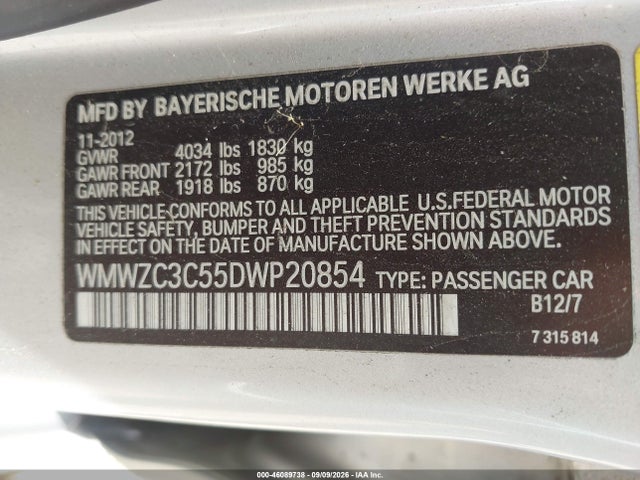 Продаж на аукціоні авто 2013 Mini Countryman Cooper S, vin: WMWZC3C55DWP20854, номер лоту: 46089738