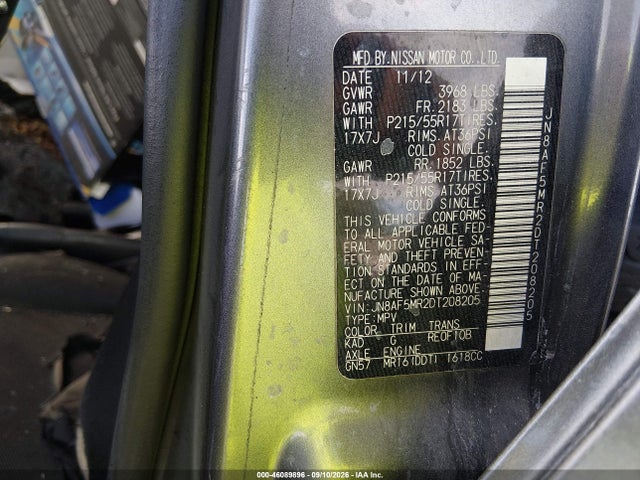 Aukcja sprzedaży 2013 Nissan Juke S, vin: JN8AF5MR2DT208205, numer aukcji: 46089896