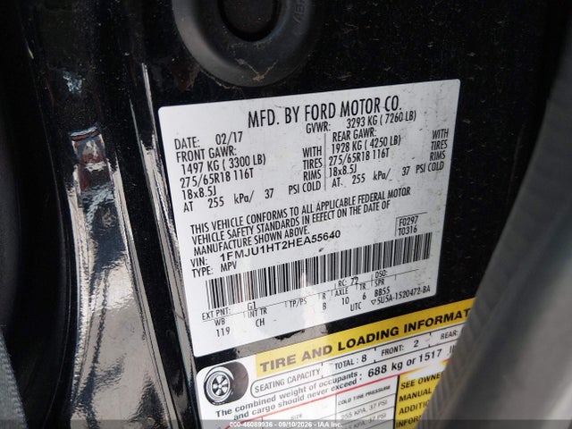 2017 Ford Expedition Xlt მანქანა იყიდება აუქციონზე, vin: 1FMJU1HT2HEA55640, აუქციონის ნომერი: 46089936
