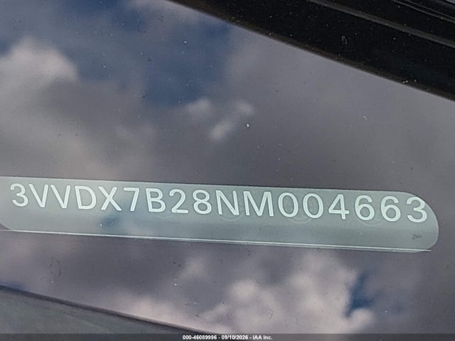 46089996 :رقم المزاد ، 3VVDX7B28NM004663 vin ، 2022 Volkswagen Taos 1.5t S مزاد بيع
