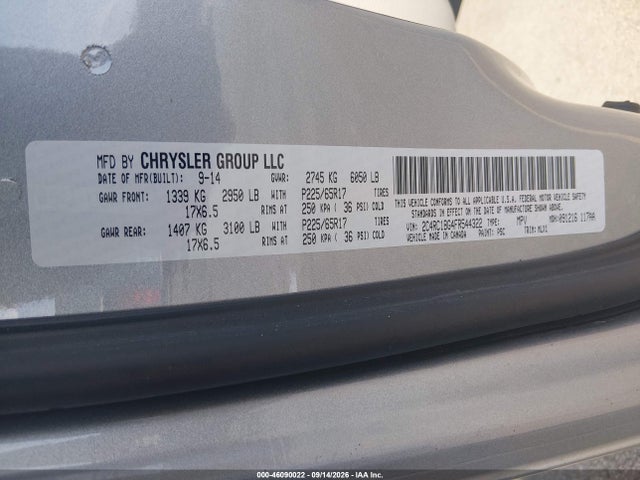46090022 :رقم المزاد ، 2C4RC1BG4FR544322 vin ، 2015 Chrysler Town & Country Touring مزاد بيع