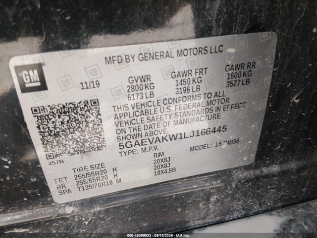 Aukcja sprzedaży 2020 Buick Enclave Awd Essence, vin: 5GAEVAKW1LJ166445, numer aukcji: 46090033