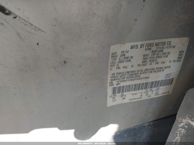 Aukcja sprzedaży 2015 Ford Explorer Xlt, vin: 1FM5K7D82FGA91969, numer aukcji: 46090075