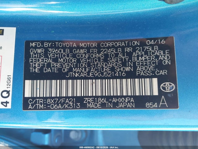 Aukcja sprzedaży 2016 Scion Im, vin: JTNKARJE9GJ521416, numer aukcji: 46090242