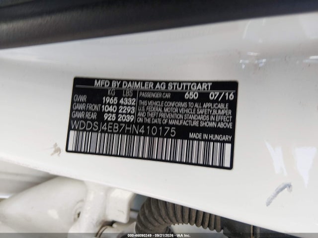 Mercedes-Benz CLA 250 2017 WDDSJ4EB7HN410175 Image 9