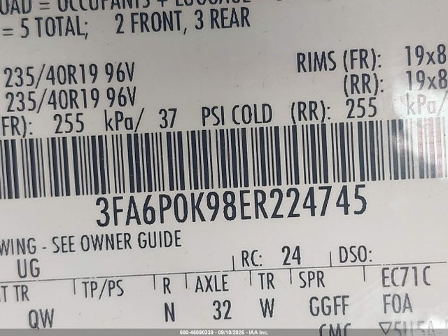 Продажа на аукционе авто 2014 Ford Fusion Titanium, vin: 3FA6P0K98ER224745, номер лота: 46090339
