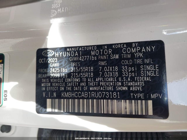 Aukcja sprzedaży 2024 Hyundai Kona Sel, vin: KM8HCCAB1RU073181, numer aukcji: 46090419