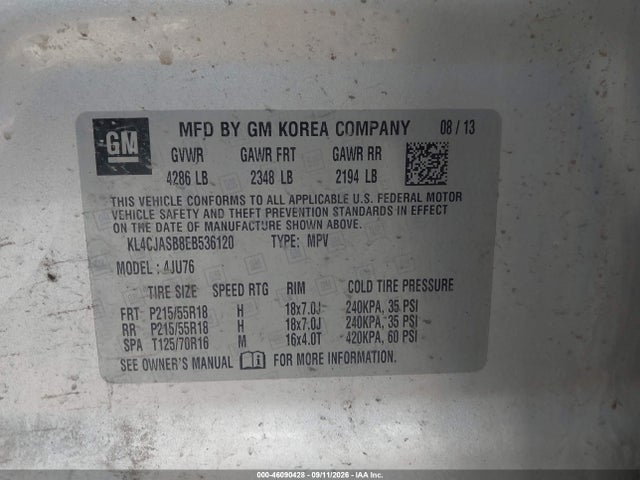 Продажа на аукционе авто 2014 Buick Encore, vin: KL4CJASB8EB536120, номер лота: 46090428