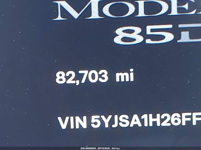 46090559 :رقم المزاد ، 5YJSA1H26FF085969 vin ، 2015 Tesla Model S 70d/85d/p85d مزاد بيع