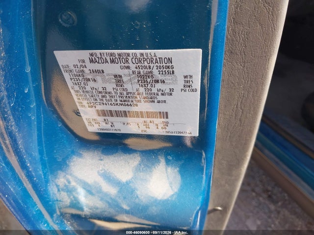 Продаж на аукціоні авто 2005 Mazda Tribute S, vin: 4F2CZ94165KM06628, номер лоту: 46090600