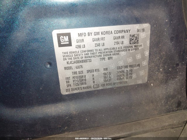 Продаж на аукціоні авто 2019 Buick Encore Fwd Preferred, vin: KL4CJASB5KB900733, номер лоту: 46090631