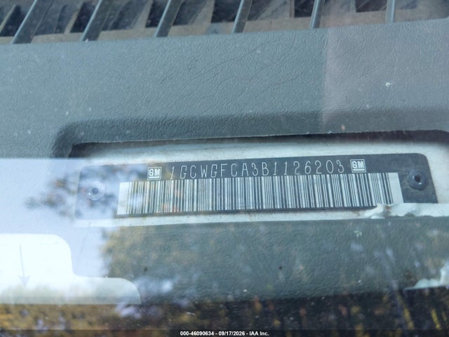 46090634 :رقم المزاد ، 1GCWGFCA3B1126203 vin ، 2011 Chevrolet Express 2500 Work Van مزاد بيع