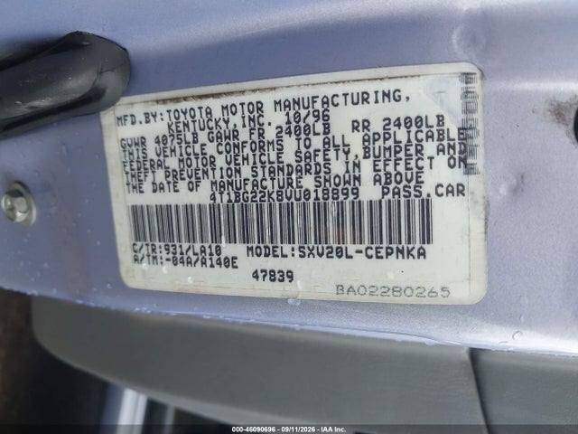 Aukcja sprzedaży 1997 Toyota Camry Le, vin: 4T1BG22K8VU018899, numer aukcji: 46090696
