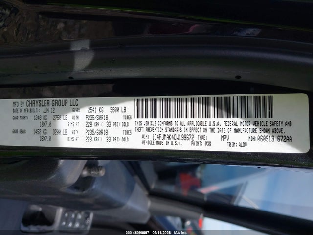 46090697 :رقم المزاد ، 1C4PJMAK4CW199672 vin ، 2012 Jeep Liberty Sport مزاد بيع