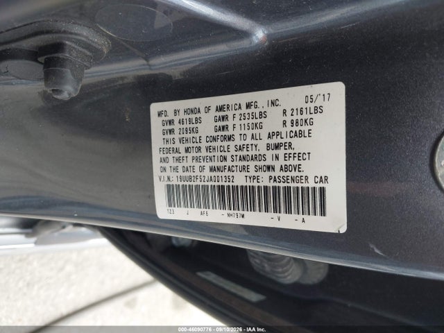 Aukcja sprzedaży 2018 Acura Tlx Tech Pkg, vin: 19UUB2F52JA001352, numer aukcji: 46090776