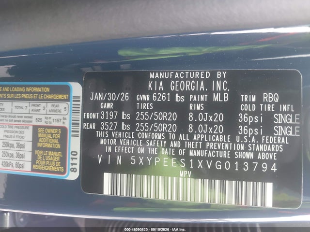 Продажа на аукционе авто 2027 Kia Telluride S, vin: 5XYPEES1XVG013794, номер лота: 46090820