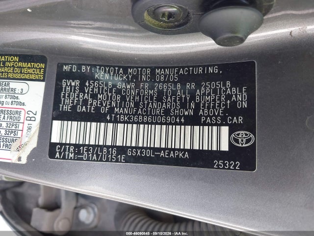 Продаж на аукціоні авто 2006 Toyota Avalon Limited, vin: 4T1BK36B86U069044, номер лоту: 46090845