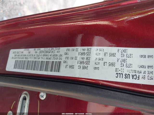46090869 :رقم المزاد ، 1C4PJMDX8KD342267 vin ، 2019 Jeep Cherokee Limited 4x4 مزاد بيع