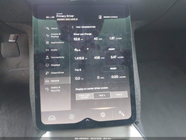 Aukcja sprzedaży 2023 Lucid Air Touring, vin: 50EA1TEA6PA004896, numer aukcji: 46090942