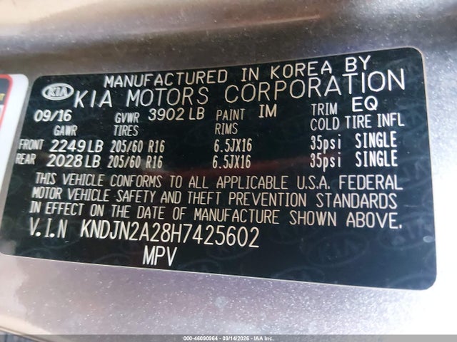 KIA Soul 2017 KNDJN2A28H7425602 Image 9