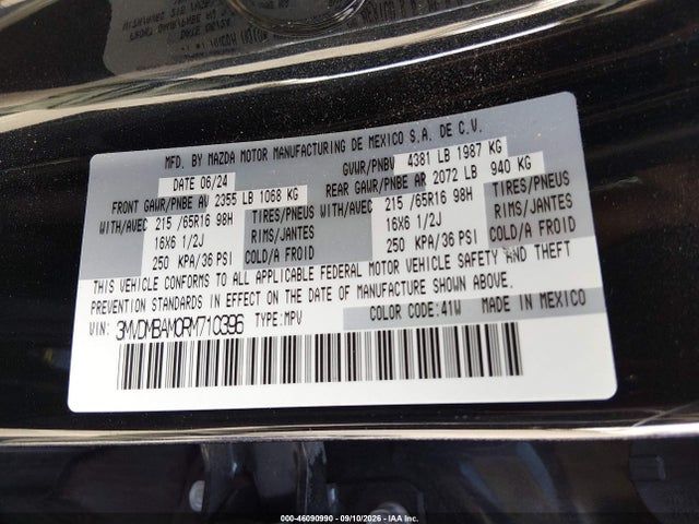 2024 Mazda Cx-30 2.5 S მანქანა იყიდება აუქციონზე, vin: 3MVDMBAM0RM710396, აუქციონის ნომერი: 46090990