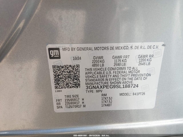 Chevrolet Equinox Awd Lt 2025 3GNAXPEG9SL188724 Image 9