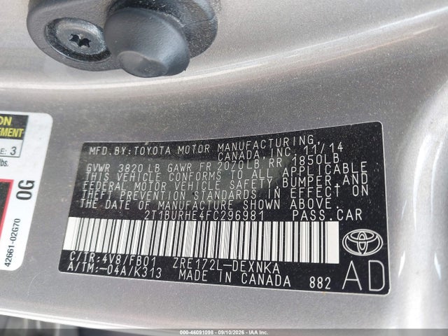 Toyota COROLLA LE 2015 2T1BURHE4FC296981 Image 9
