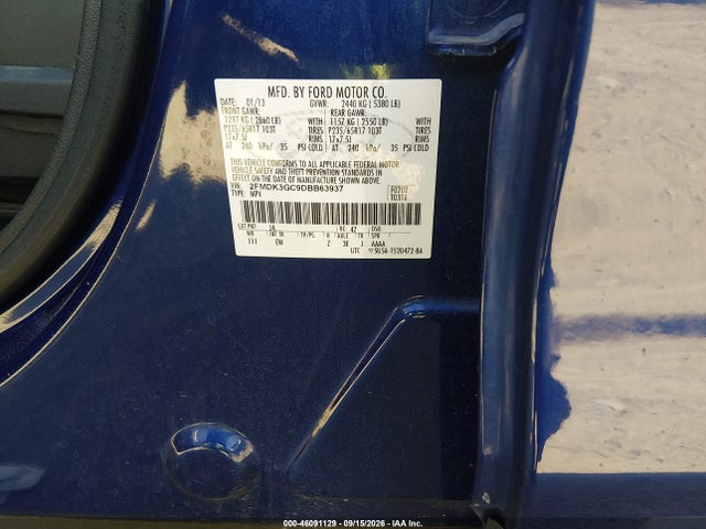 Продаж на аукціоні авто 2013 Ford Edge Se, vin: 2FMDK3GC9DBB63937, номер лоту: 46091129