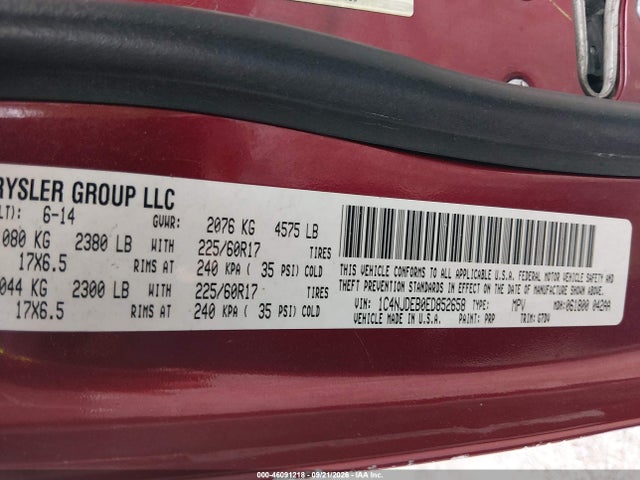 46091218 :رقم المزاد ، 1C4NJDEB0ED852658 vin ، 2014 Jeep Compass Latitude مزاد بيع