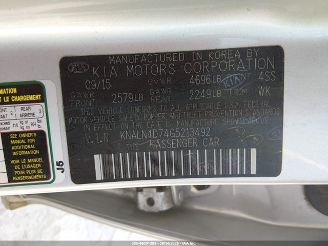 KNALN4D74G5213492 KIA Cadenza Premium