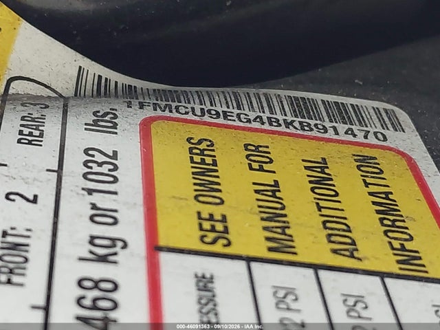 2011 Ford Escape Limited მანქანა იყიდება აუქციონზე, vin: 1FMCU9EG4BKB91470, აუქციონის ნომერი: 46091363