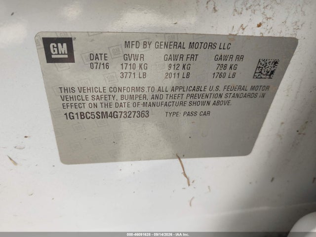 Chevrolet Cruze Ls Auto 2016 1G1BC5SM4G7327363 Image 9