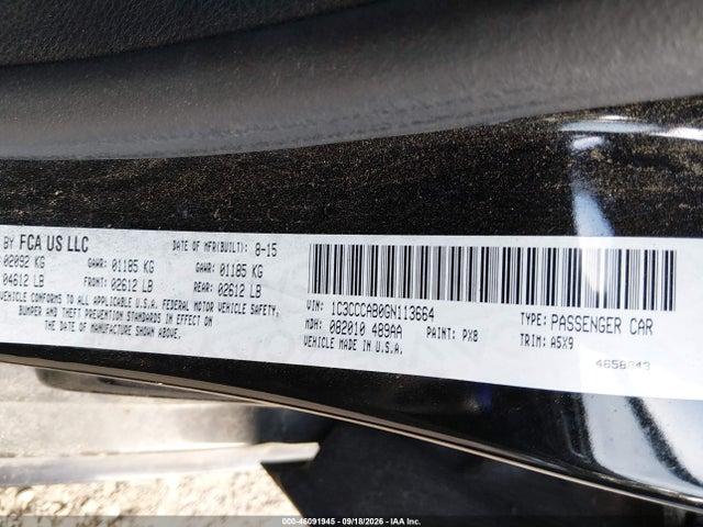 Продажа на аукционе авто 2016 Chrysler 200 Limited, vin: 1C3CCCAB0GN113664, номер лота: 46091945