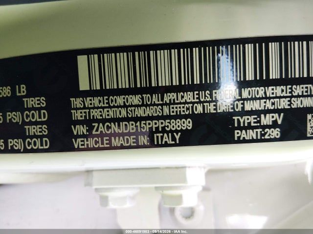 Продаж на аукціоні авто 2023 Jeep Renegade Latitude 4x4, vin: ZACNJDB15PPP58899, номер лоту: 46091983