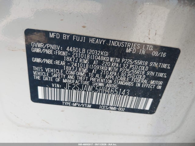 Subaru Forester 2.5i Touring 2017 JF2SJAWC5HH465143 Image 9
