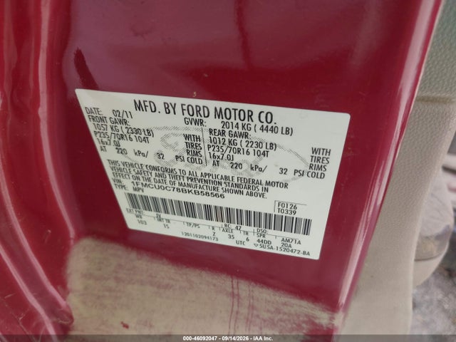 Продажа на аукционе авто 2011 Ford Escape Xls, vin: 1FMCU0C78BKB58566, номер лота: 46092047
