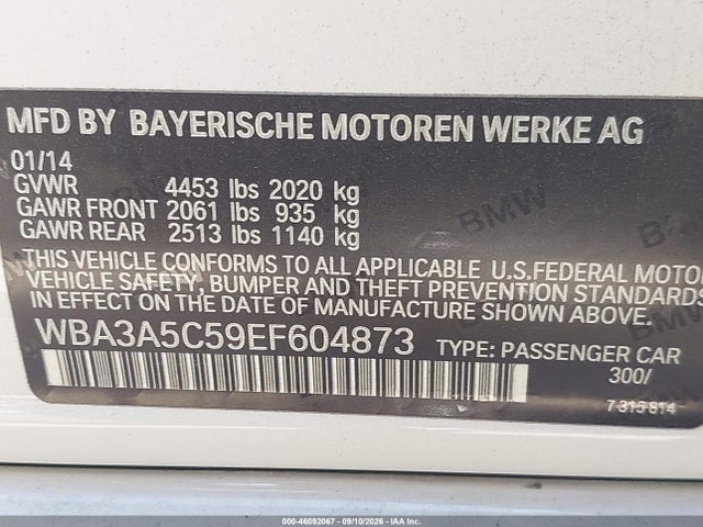 WBA3A5C59EF604873 BMW 328I