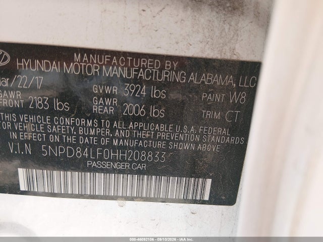 Hyundai Elantra Value Edition 2017 5NPD84LF0HH208833 Image 9