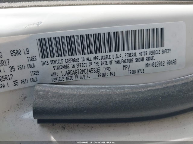 Продаж на аукціоні авто 2010 Jeep Commander Sport, vin: 1J4RG4GT2AC145335, номер лоту: 46092119