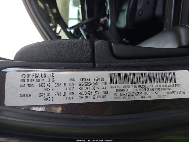 Jeep Grand Cherokee Limited 2016 1C4RJFBGXGC317536 Image 9