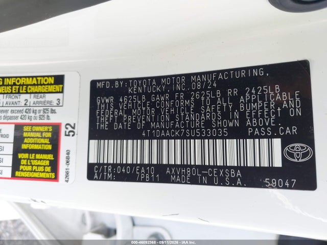 Aukcja sprzedaży 2025 Toyota Camry Se, vin: 4T1DAACK7SU533035, numer aukcji: 46092368